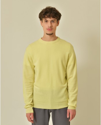 Pull en laine mérinos jaune Wool & Co 