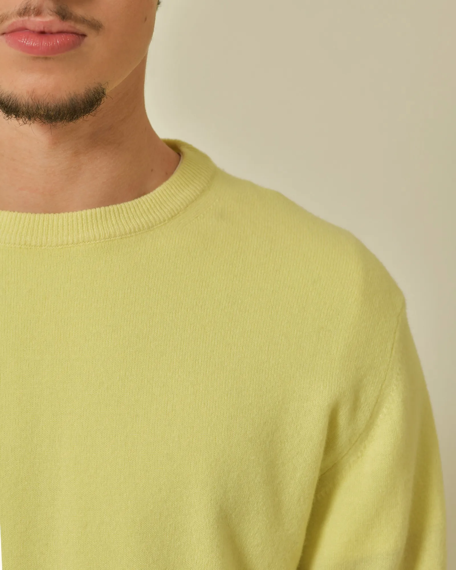 Pull en laine mérinos jaune Wool & Co 