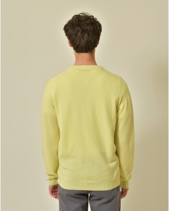 Pull en laine mérinos jaune Wool & Co 