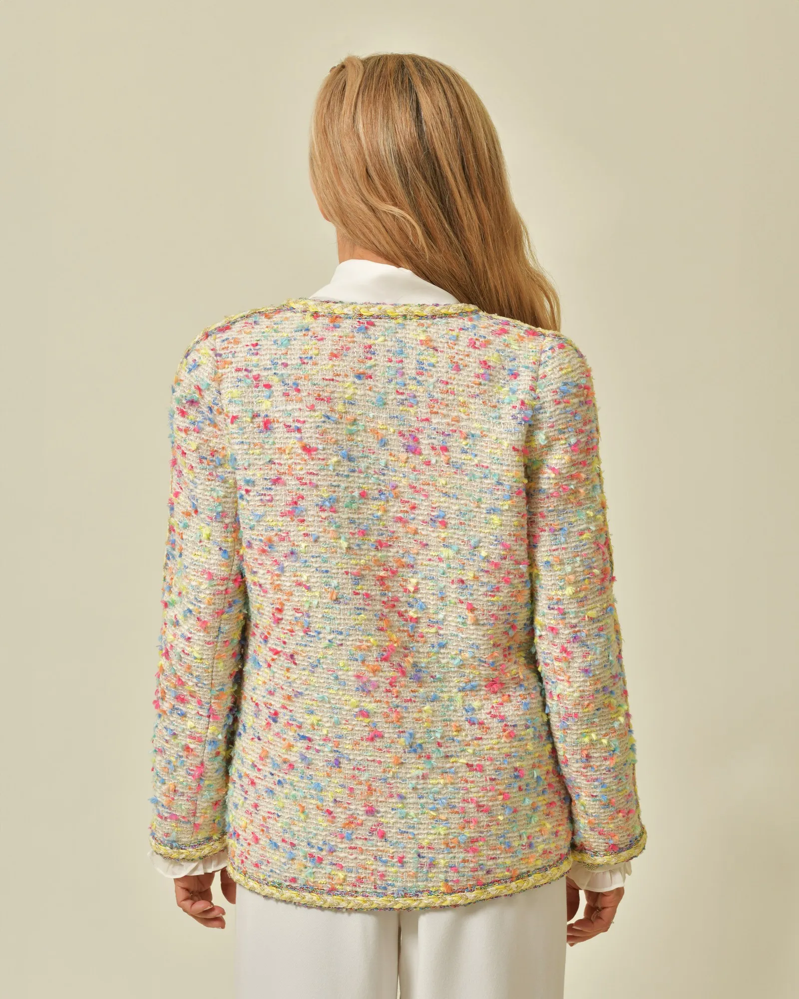 Veste en tweed multicolore Edward Achour 