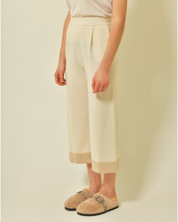 Pantalon en cachemire beige Fabiana Filippi 