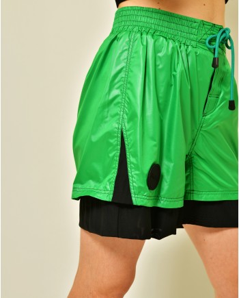 Short en tissu technique vert Malloni 