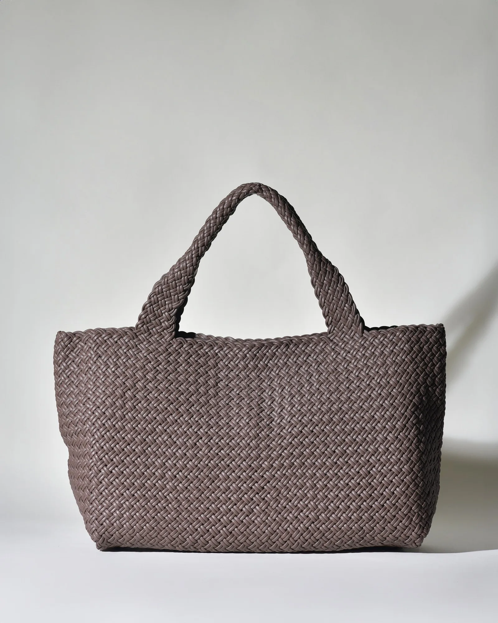 Sac porté épaule en cuir tressé marron Falorni 