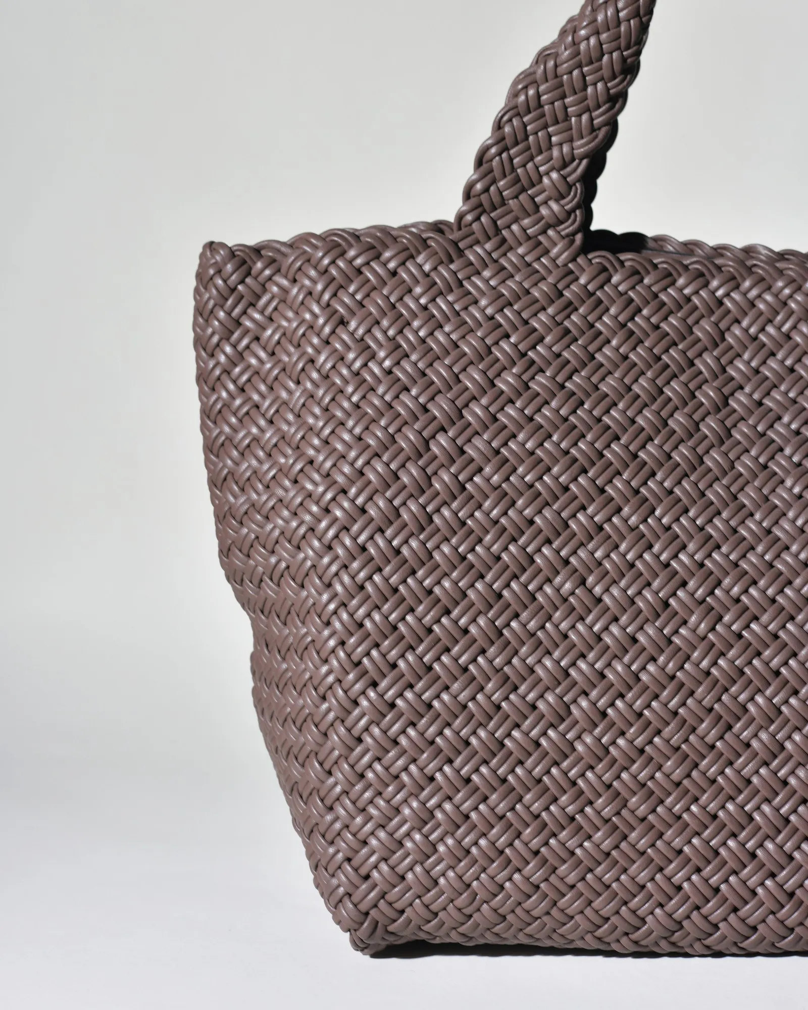 Sac porté épaule en cuir tressé marron Falorni 