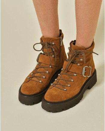 Bottines en daim camel Casheart 