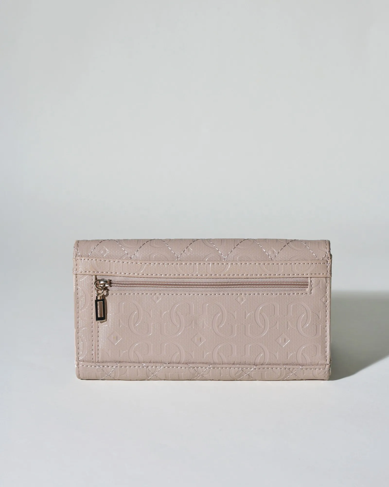 Portefeuille en cuir texturé rose Guess 