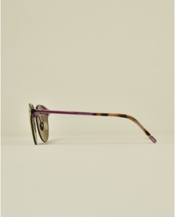 Lunettes de soleil rondes violets à effet miroir Carven 