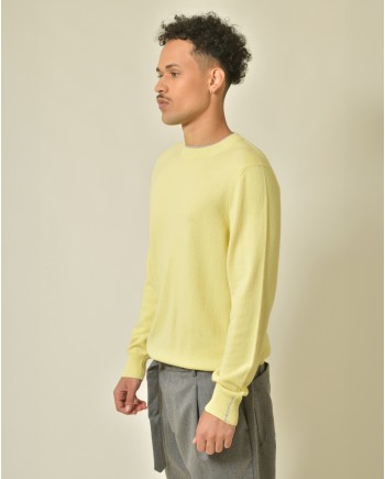 Pull en laine soie et cachemire jaune Peserico 