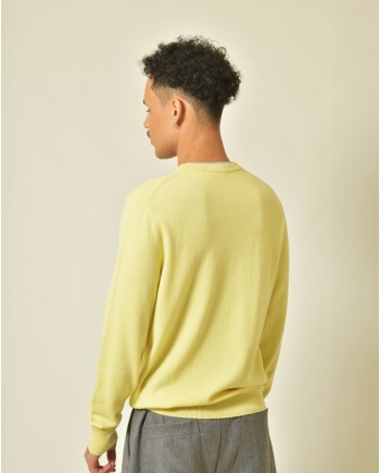 Pull en laine soie et cachemire jaune Peserico 