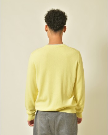 Pull en laine soie et cachemire jaune Peserico 