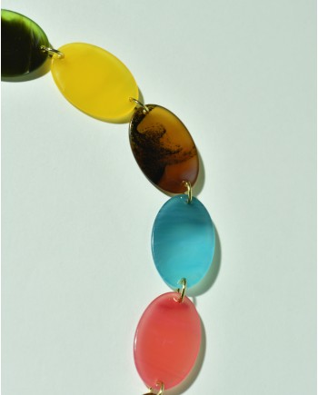 Collier doré et cristaux colorés Edward Achour 