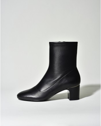 Bottines en cuir noir Mercadal 