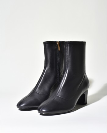 Bottines en cuir noir Mercadal 