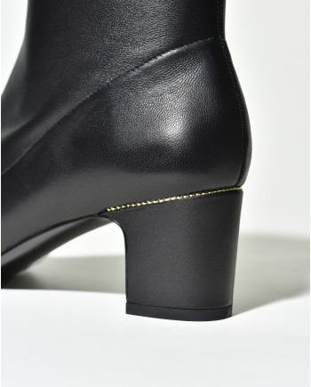 Bottines en cuir noir Mercadal 