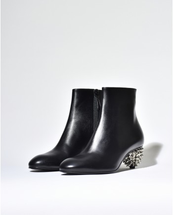 Bottines en cuir à talons spikers Alexander McQueen 