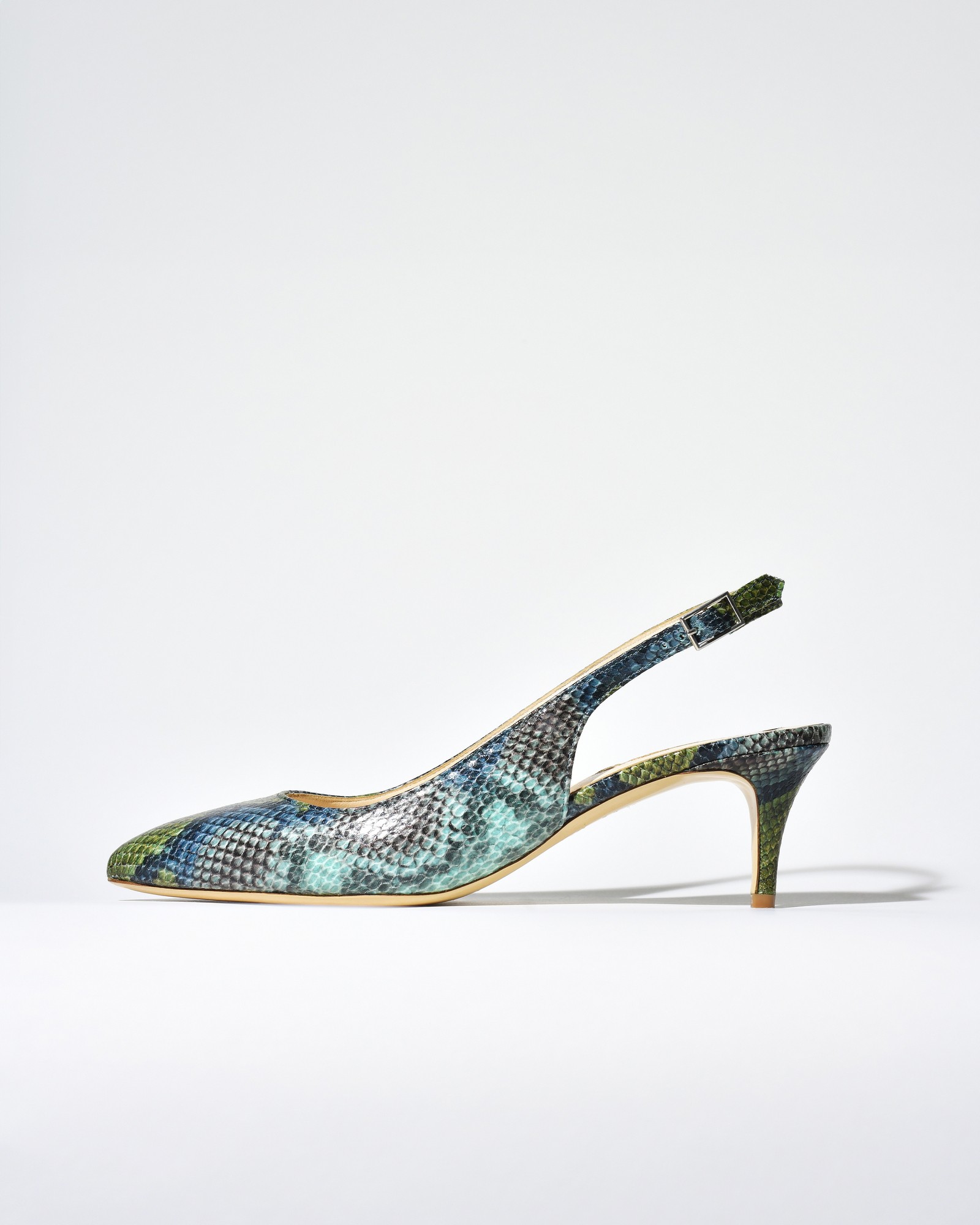 Escarpins bleu en cuir effet python Mercadal Chaussures Femme La Piscine Paris Outlet Store