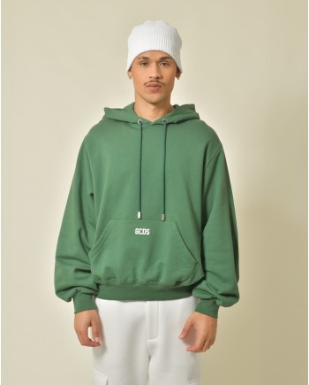 Sweat en coton vert à capuche GCDS 