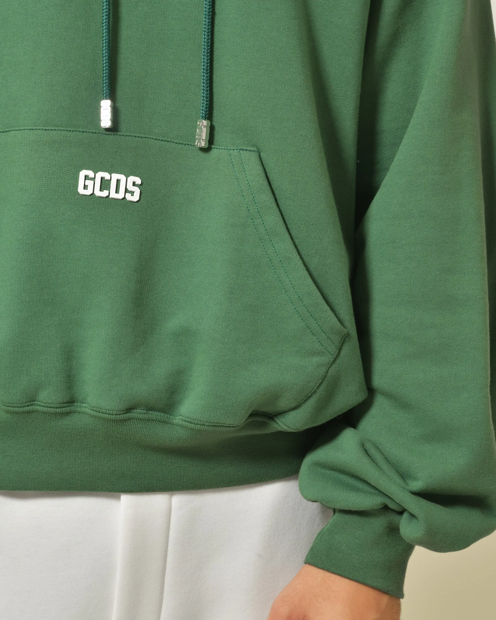 Sweat en coton vert à capuche GCDS 