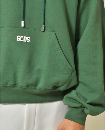 Sweat en coton vert à capuche GCDS 