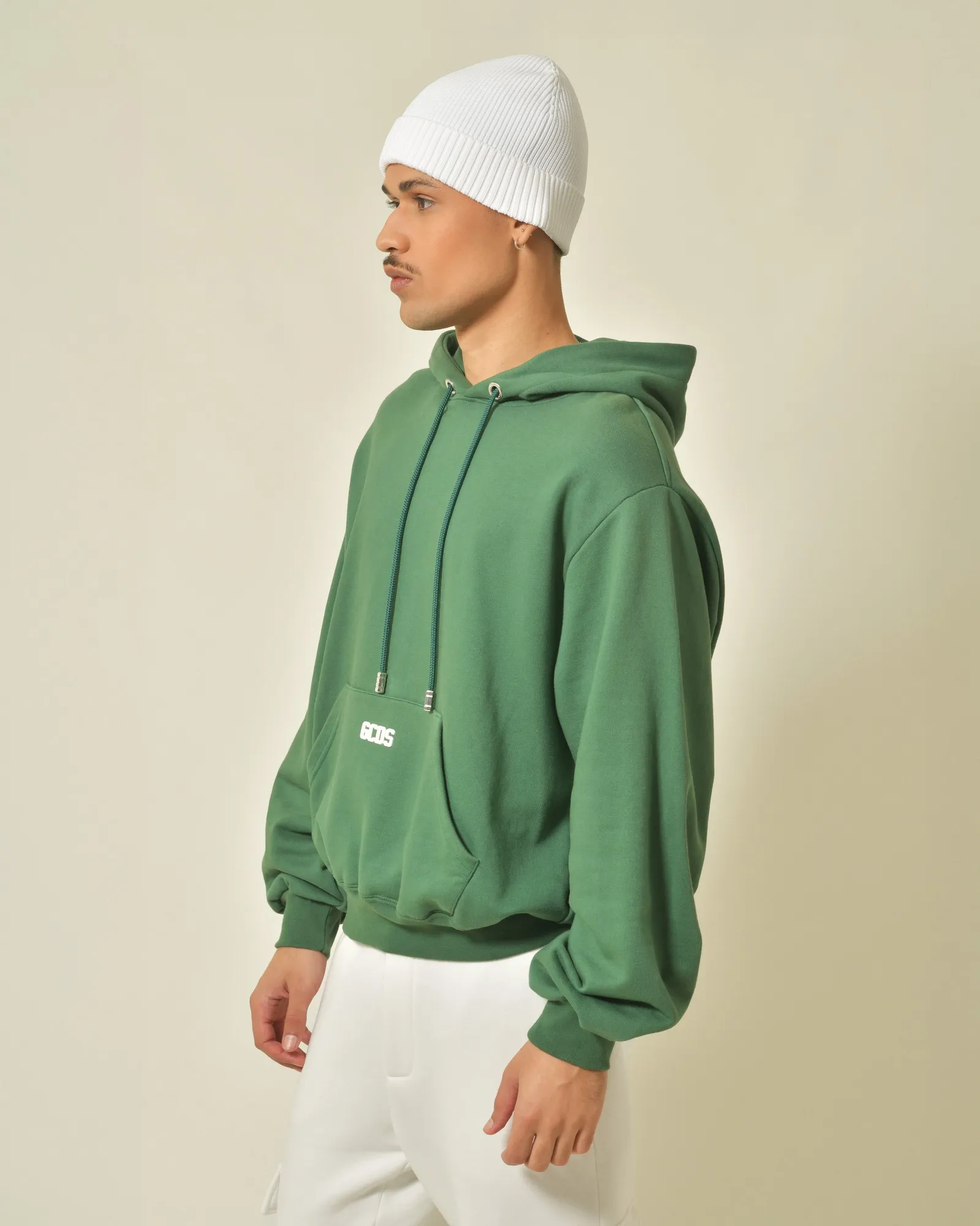 Sweat en coton vert à capuche GCDS 