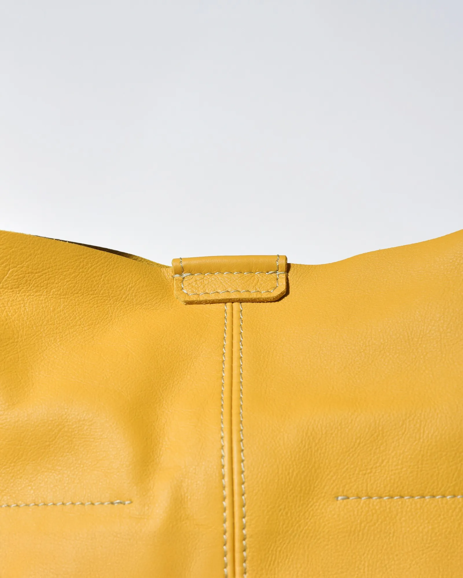 Sac porté épaule en cuir jaune Falorni 