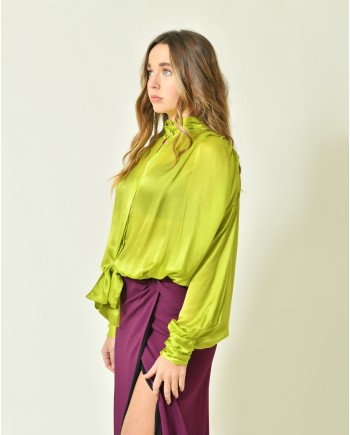 Blouse en soie verte Forte Forte 