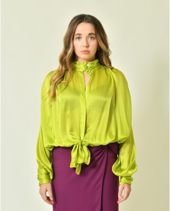 Blouse en soie verte Forte Forte 