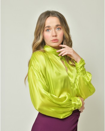 Blouse en soie verte Forte Forte 