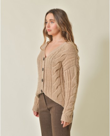 Cardigan en alpaga et laine vierge mélangée Peserico 