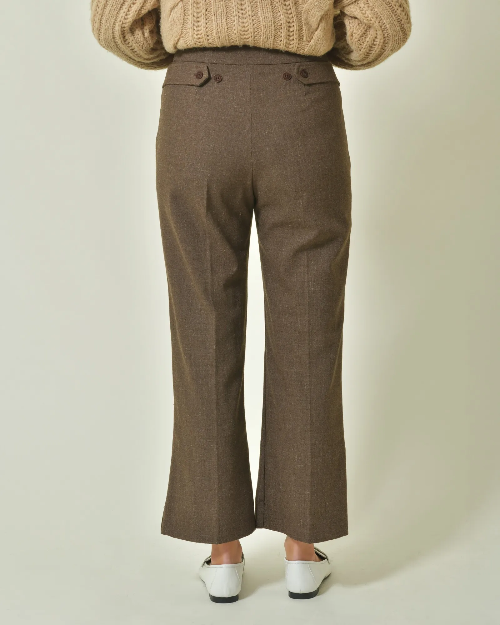 Pantalon évasé en laine vierge Malloni 