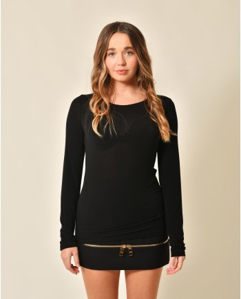 Pull en viscose noir Malloni 