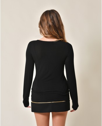 Pull en viscose noir Malloni 