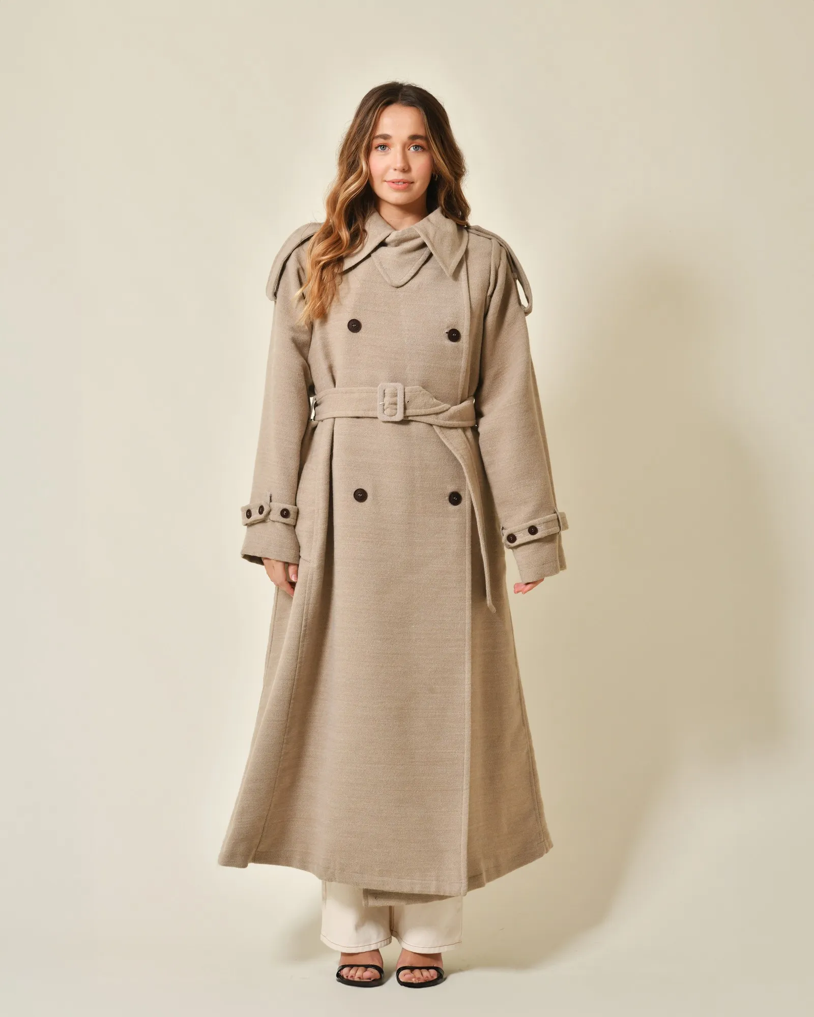 Trench-coat en laine mélangée Malloni 