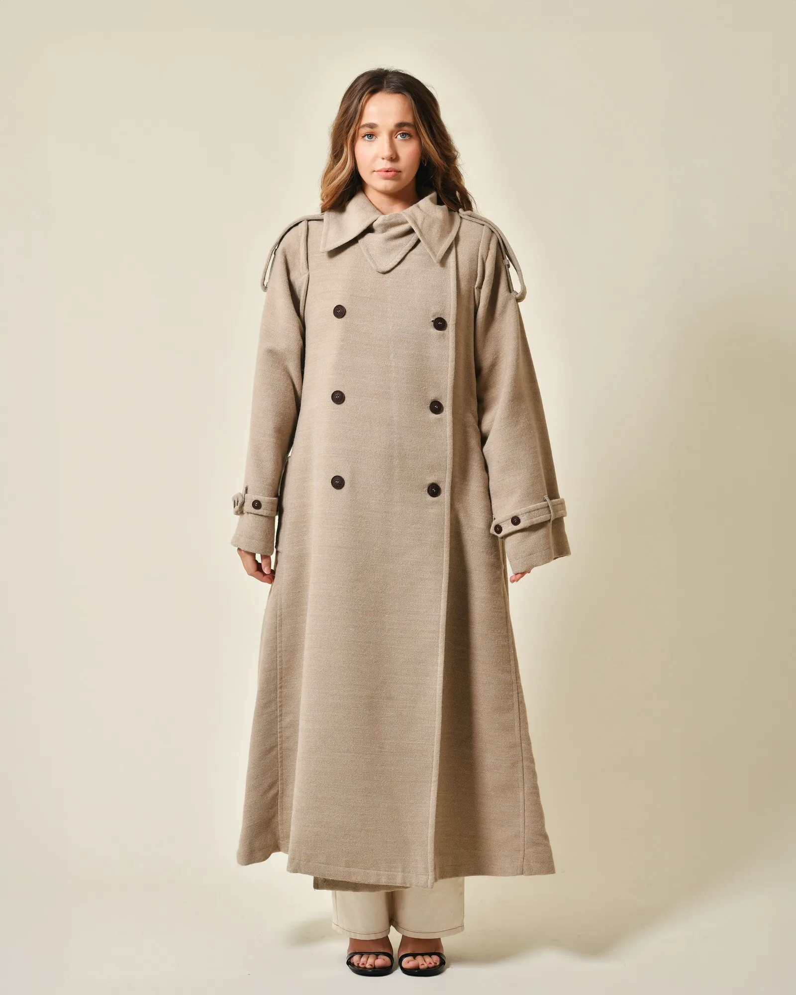 Trench-coat en laine mélangée Malloni 