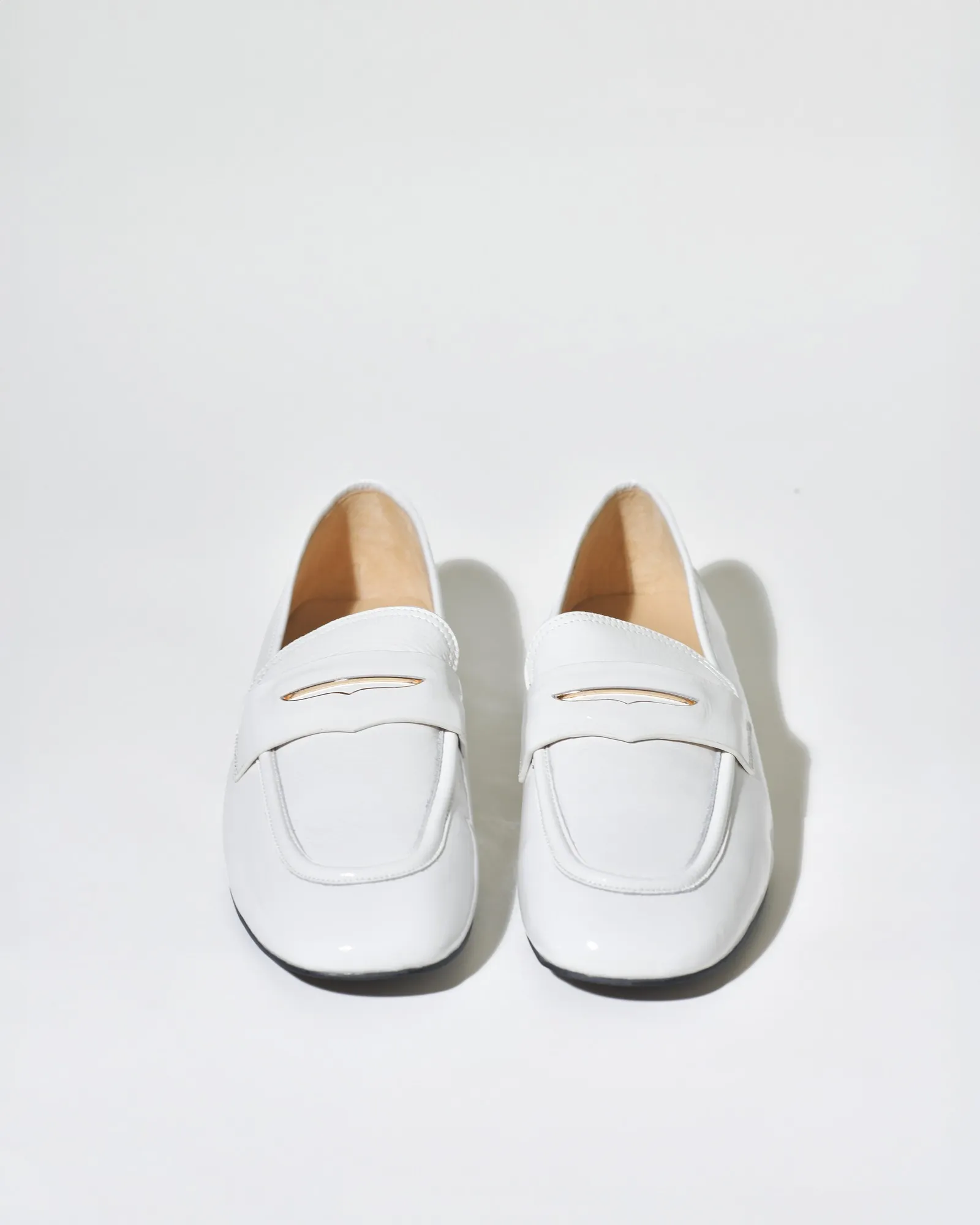 Mocassins en cuir vernis blanc Mercadal 