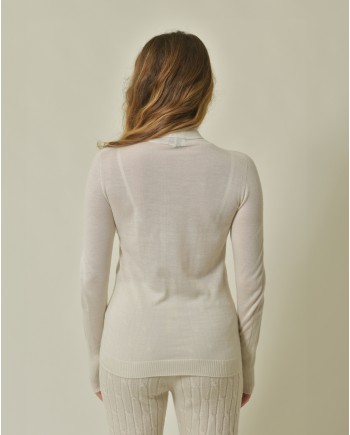 Pull en cachemire beige Lorena Antoniazzi 