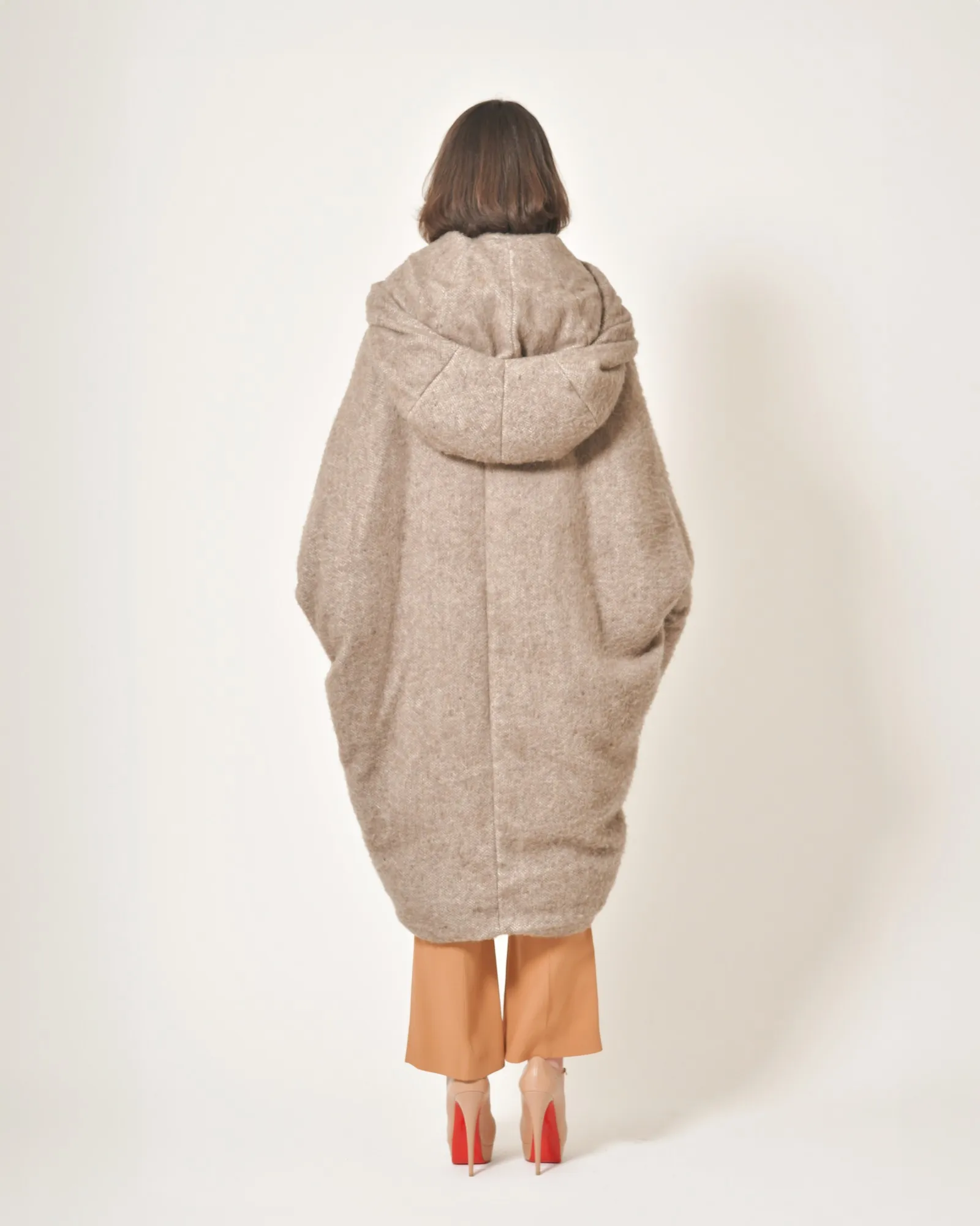 Manteau taupe à capuche Malloni 