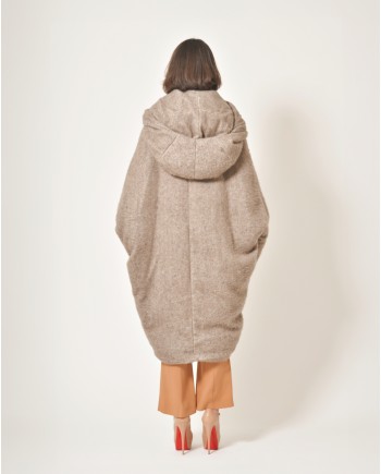 Manteau taupe à capuche Malloni 