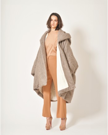 Manteau taupe à capuche Malloni 