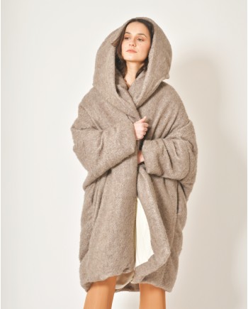 Manteau taupe à capuche Malloni 