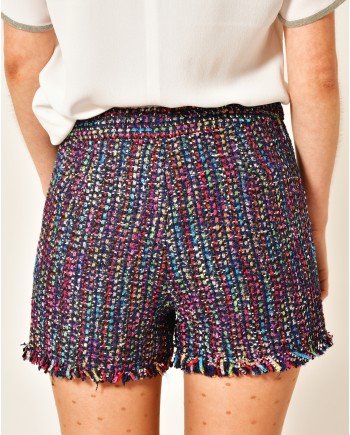 Short en tweed multicolore Edward Achour 