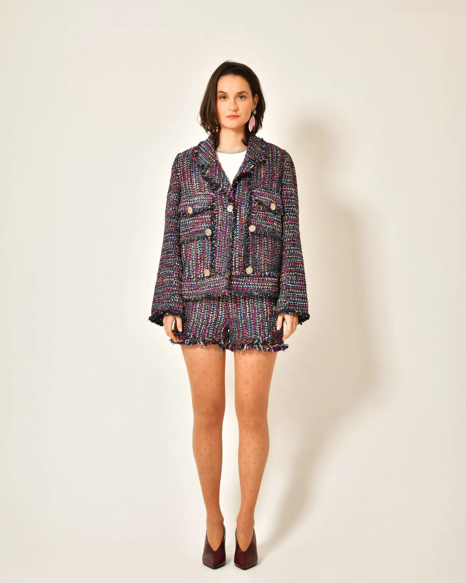 Veste en tweed multicolore Edward Achour 