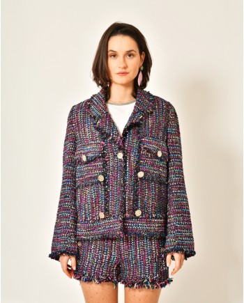 Veste en tweed multicolore Edward Achour 