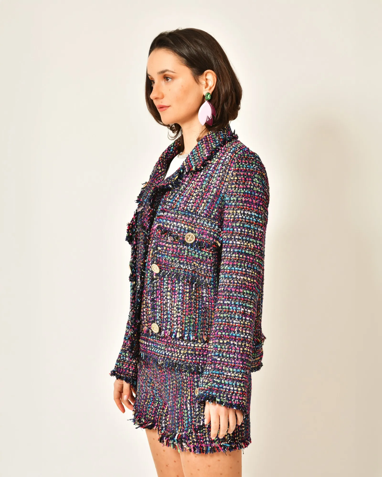 Veste en tweed multicolore Edward Achour 