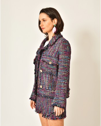 Veste en tweed multicolore Edward Achour 