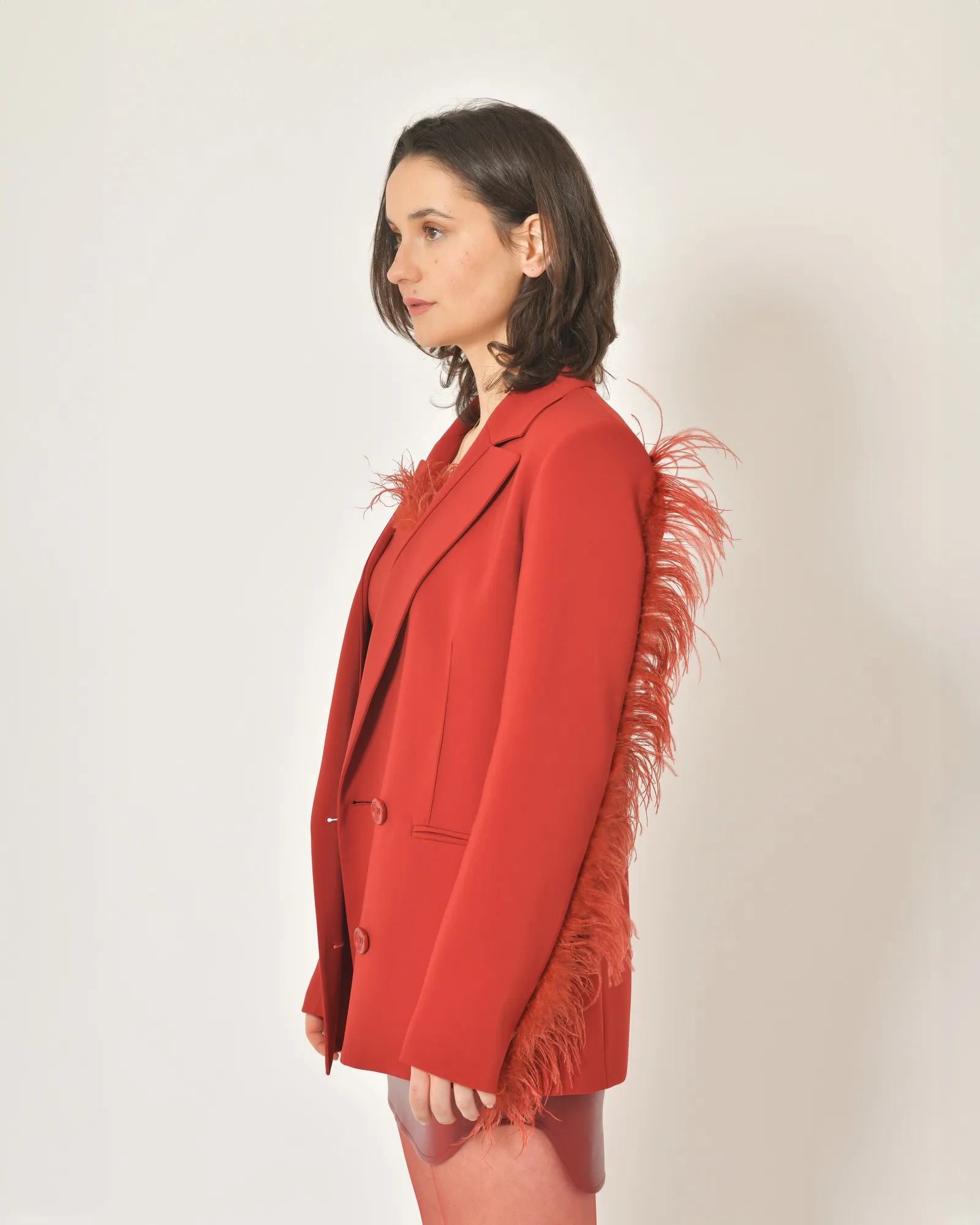 Veste double boutonnage à plumes Patrizia Pepe 