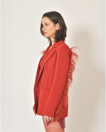 Veste double boutonnage à plumes Patrizia Pepe 