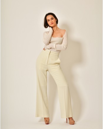 Pantalon en crêpe à taille haute Malloni 