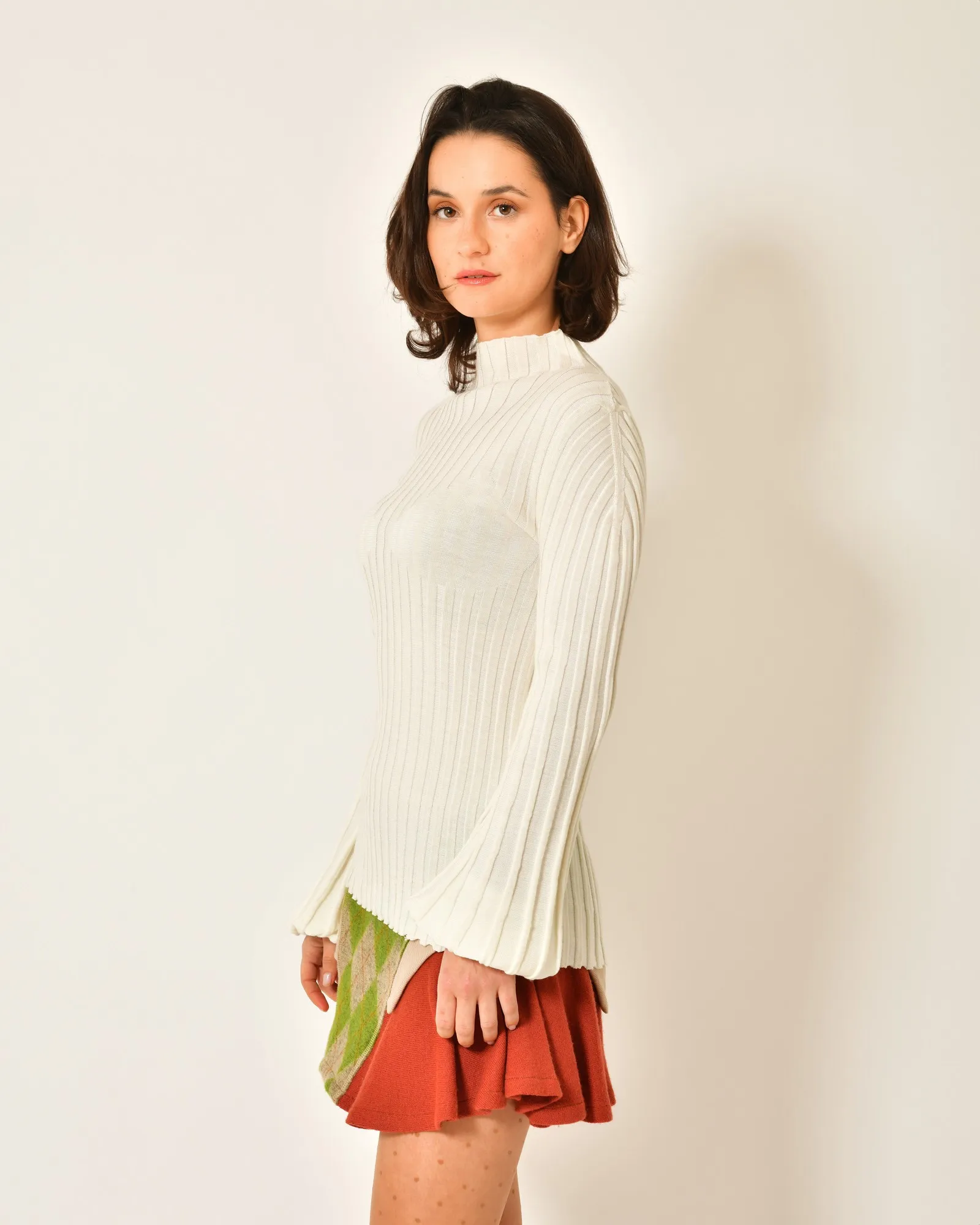 Pull en laine vierge côtelé Liviana Conti 