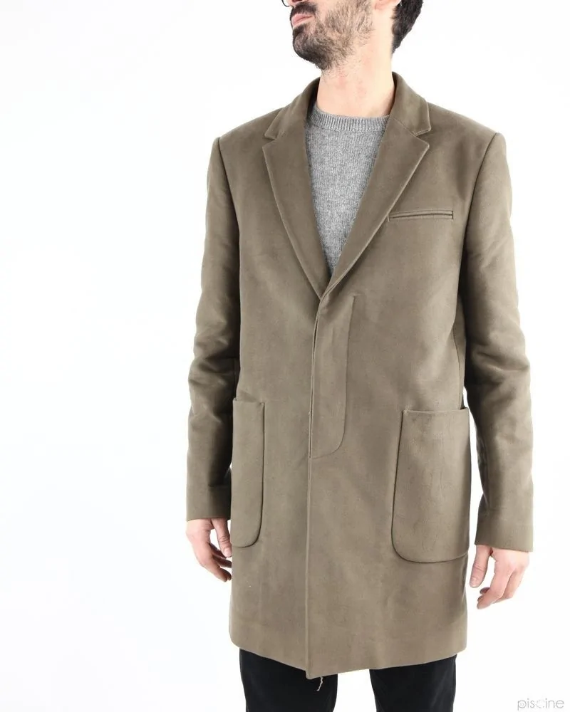 Manteau taupe élégant en suedine Mauro Grifoni 